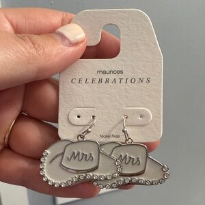 Maurices Silver 'Mrs' Celebration Earrings